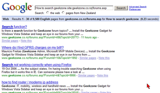 how to search geekzone (c) takeme2 how to erase search history