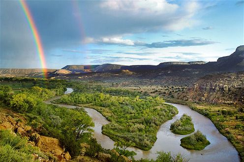 image of a rainbow over the Rio Grande