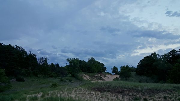 image of the dunes in the fading light at dusk