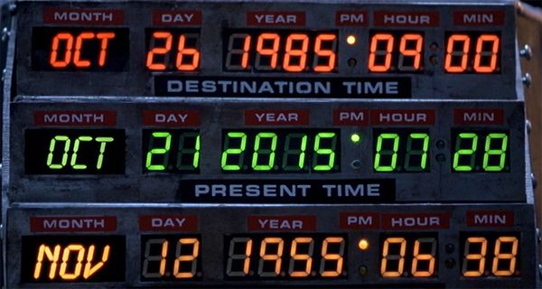 screen cap of the programmed date in the DeLorean, reading OCT 15 2015