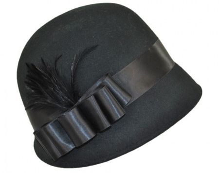 image of a black cloche hat