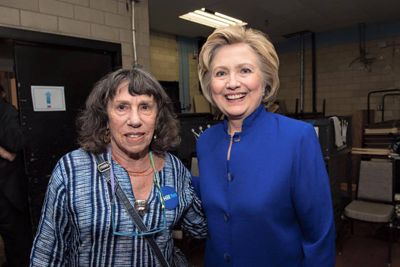 image of Elena, a repeat guest from 'Billy on the Street,' with Hillary Clinton