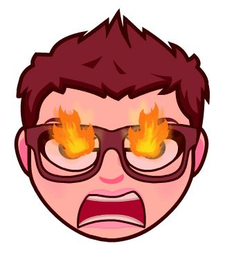 image of a cartoon of me with flames shooting out of my eyes