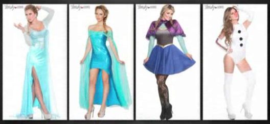 screen cap of 'sexy Frozen-inspired costumes'