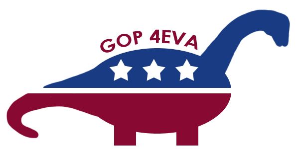 image of the GOP logo reimagined as a dinosaur