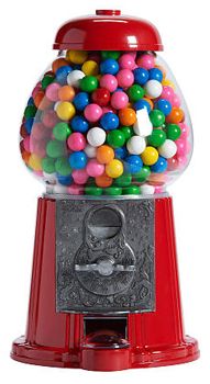 image of a gumball machine filled with colorful gumballs