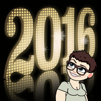 cartoon image of me looking up at a giant glittering 2016