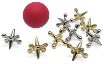 image of jacks and a red rubber ball