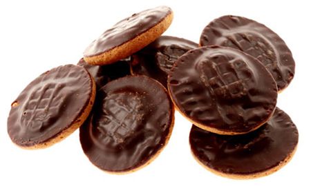 image of Jaffa Cakes, a chocolate-covered biscuit