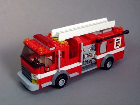 image of a Lego toy fire engine