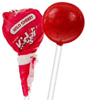 image of a cherry lollipop
