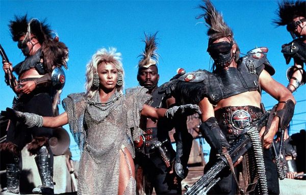 image of Tina Turner surrounded by post-apocalyptic minions in Mad Max: Beyond Thunderdome
