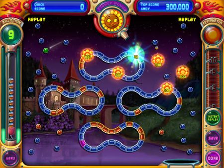 screen cap of the video game Peggle