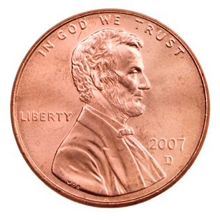 image of a 2007 US Lincoln penny