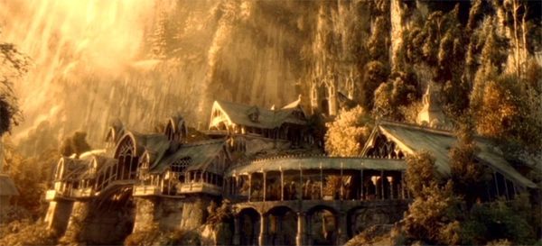 image of the fantasy elvish realm Rivendell