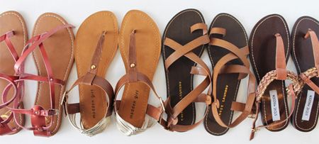 image of a line of different styles of sandals