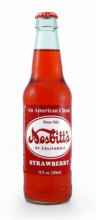 image of a bottle of Nesbitt's strawberry soda