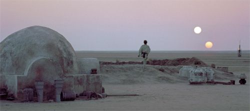 image of Luke on Tatooine, from Star Wars