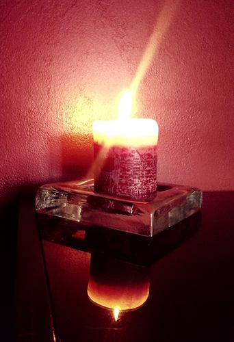 image of a candle burning at my home this morning