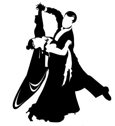 graphic of a man and a woman in silhouette dancing the Viennese Waltz