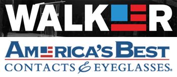Walker's logo juxtaposed with the America's Best logo, in which the E's are fashioned into US flags in the exact same way