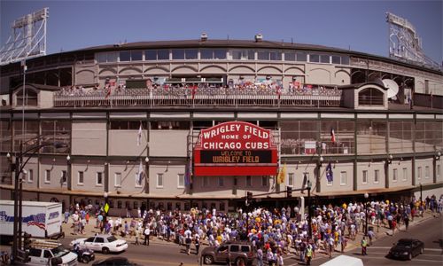image of Wrigley Field, home of the Chicago Cubs
