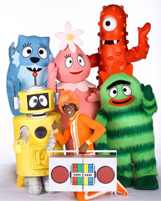 image of the cast of characters from the children's show Yo Gabba Gabba