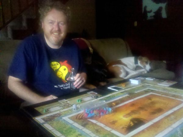 image of Iain, dogs, and Talisman