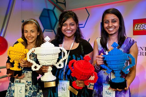 image of the winners of the Google Science Fair: Lauren Hodge, Shree Bose, and Naomi Shah