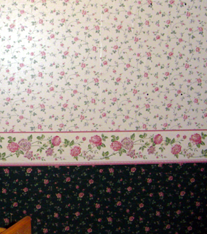 Kitchen Wallpaper on Kitchen Alone Featured Three Different Flowery Wallpapers On One Wall