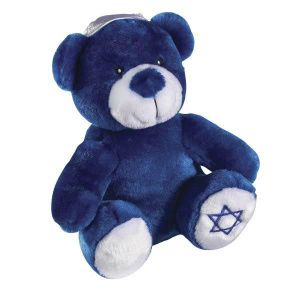 image of the white and blue Chanukah bear