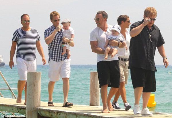 the two families walking down the pier