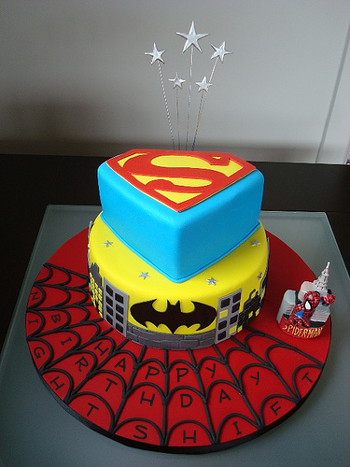 Superhero Birthday Cake on And Because He Is Extremely Clever  And He Gets One Superhero Cake