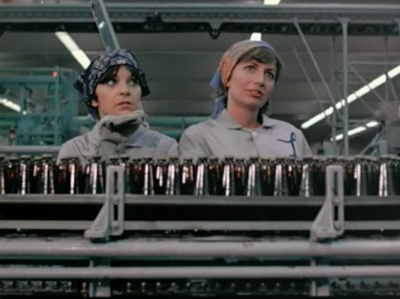 image of Laverne and Shirley daydreaming on the factory line