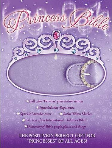 cover of the 'Princess Bible,' in lavender, complete with crown and 'bejeweled snap-flap closure,' billed as 'the positively perfect gift for princesses of all ages'