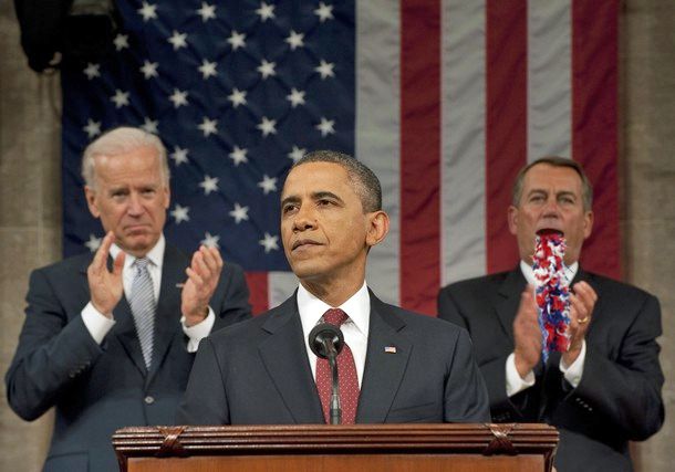 photoshopped image from SOTU featuring John Boehner barfing red, white, and blue feathers