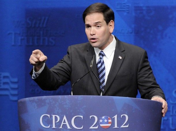 image of Marco Rubio pointing