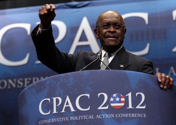 image of Herman Cain pointing