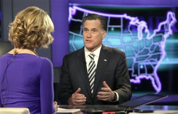 image of Mitt Romney during an interview at Fox News