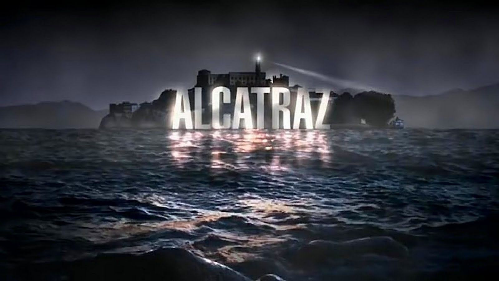 image of Alcatraz show logo, which is the island at night, with large block letters spelling Alcatraz