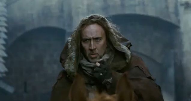 image of Nic Cage looking consternated from the film 'Season of the Witch'