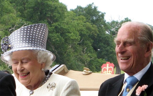 image of Queen Elizabeth II and Prince Philip laughing