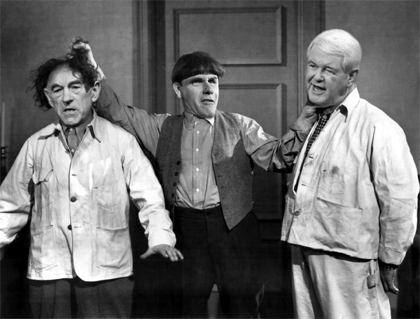 image of Ron Paul, Mitt Romney, and Newt Gingrich as the Three Stooges