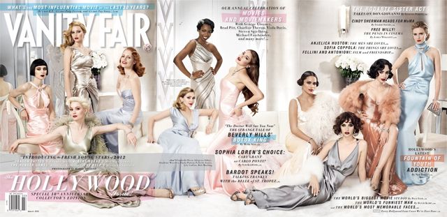the cover of Vanity Fair's 2012 Hollywood Cover, featuring almost exclusively thin white women