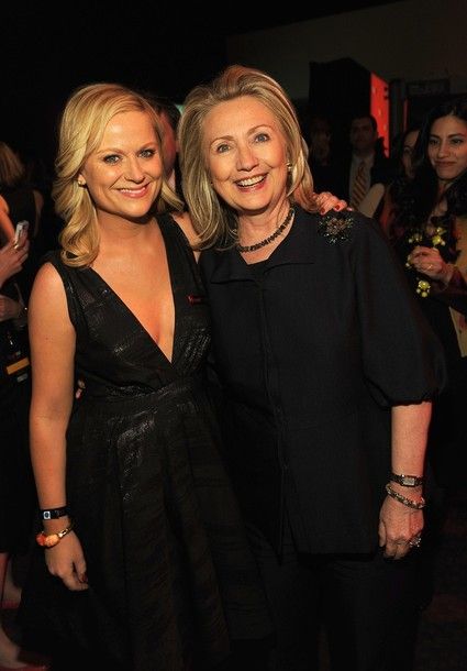 image of Amy Poehler and Hillary Clinton, smiling