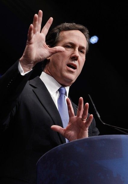 Republican presidential candidate and former U.S. Senator Rick Santorum delivers remarks to the Conservative Political Action Conference (CPAC) at the Marriott Wardman Park February 10, 2012 in Washington, DC. [Getty Images]