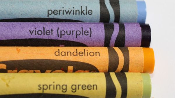 image of crayons, including periwinkle