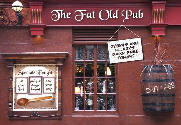 image of a pub photoshopped to be named 'The Fat Old Pub'