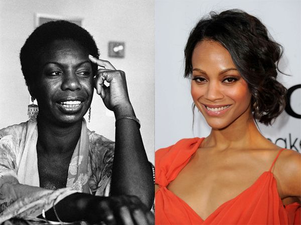 images of Nina Simone and Zoe Saldana