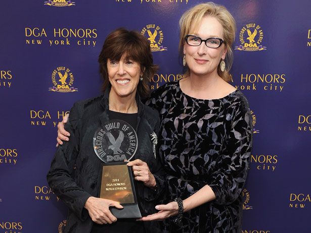 image of Nora Ephron with Meryl Streep at the Directors' Guild Awards